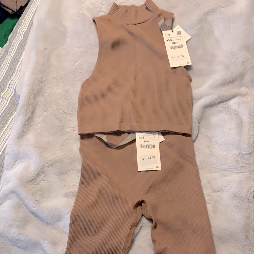 Zara ribbed leggings and matching top